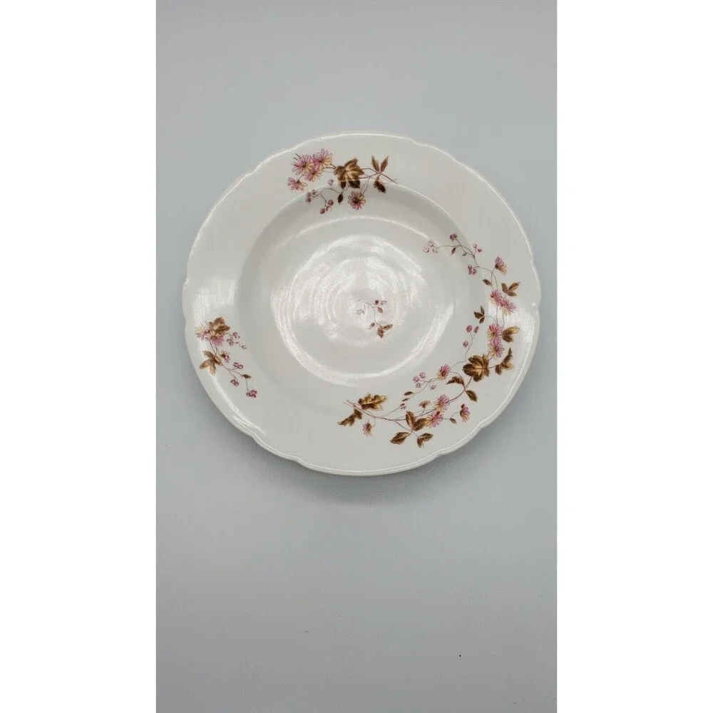 Leonard Vienna Austria Bowl Pink Green Yellow Daisy Floral Scalloped